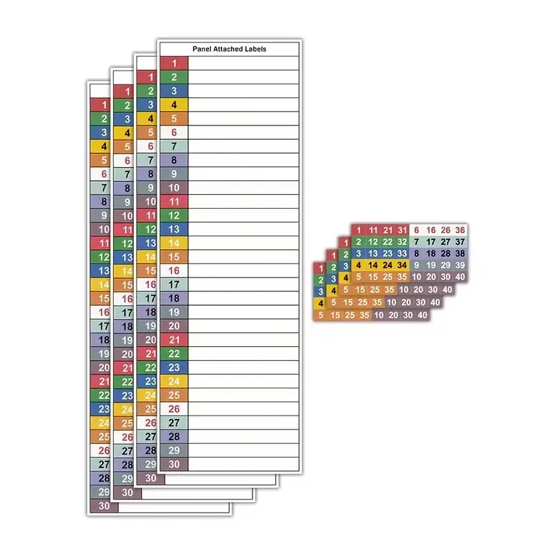 4 Sets 80Pcs Circuit Breaker Label Stickers Colorful Handwriteable Electrical Panel Tags With (1-10, N, T, R, S) Markings Single Three Phase Compatible For Distribution Box Switchgear Electrical Cabinet Organizer For Electricians Facility Managers
