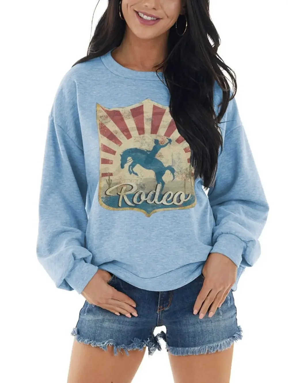 

Women's Fashion Retro Commuting Style Autumn Winter New Ladies Street Printed Long Sleeved Round Neck Sweatshirt