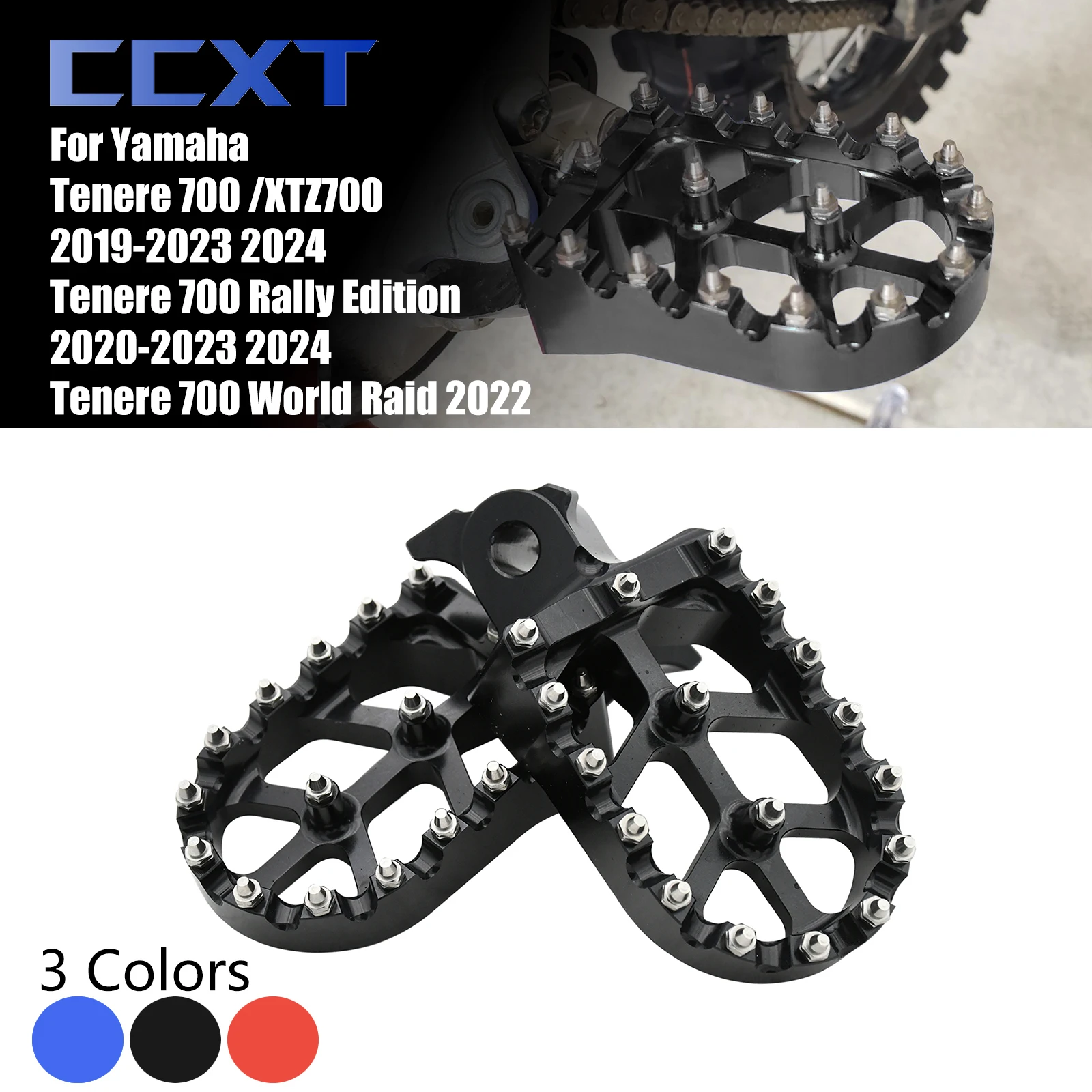 CNC Motorcycle Foot Rests Footrest footpegs Pegs Pedals For XTZ700 Yamaha Tenere 700 2019-2024 700 Rally Edition 2020-2024 2023