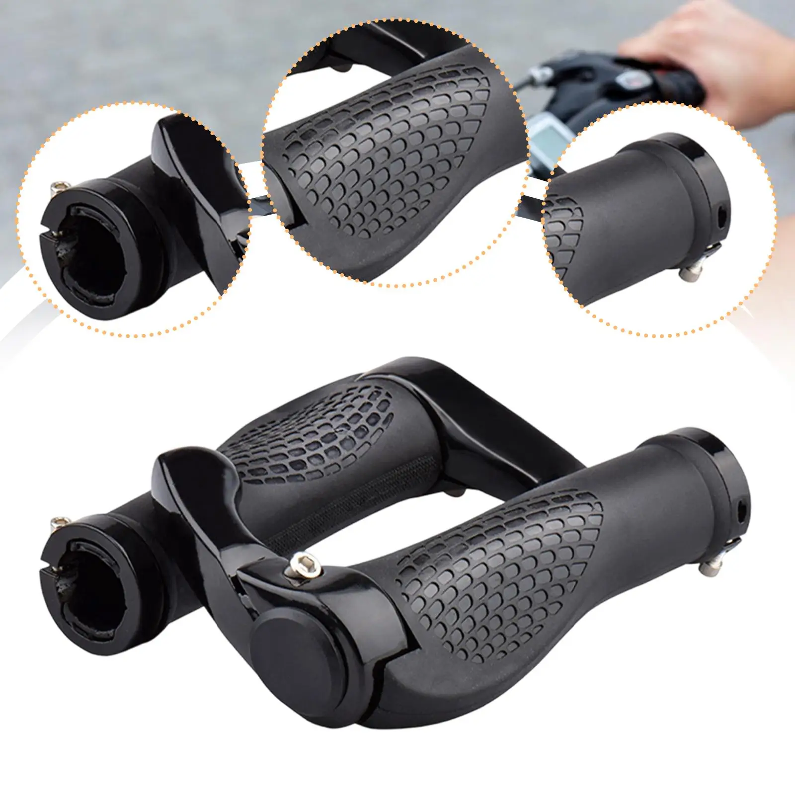 قطعتان من ملحقات مقابض مقود الدراجة البديلة لقطر 0.87 بوصة خفيفة الوزن احترافية غير قابلة للانزلاق من المطاط الأسود