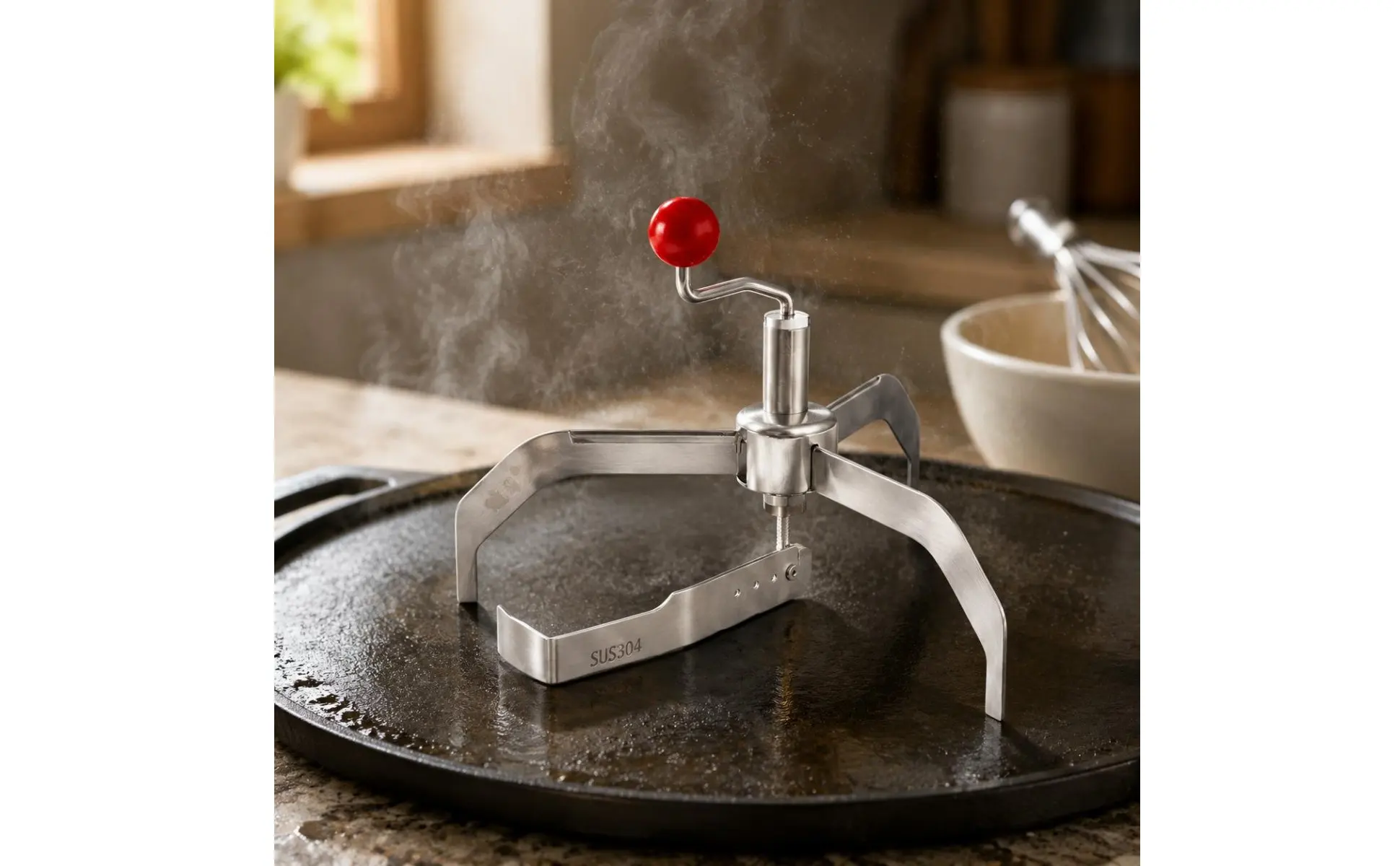 Hand Crank Crepe Tool Easy to Use Stainless Steel Crepe Spreader Manual Pancake Spreader Long-Lasting Kitchen Tool