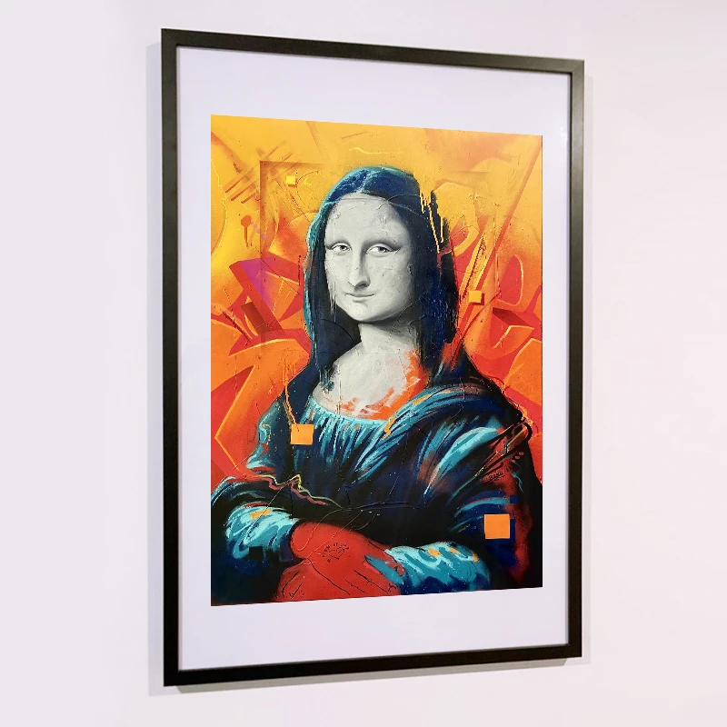 Creative Design of Mona Lisa Posters and Prints Modern Wall Art Classic Figure Canvas Painting with Frame for Bedroom Decoration