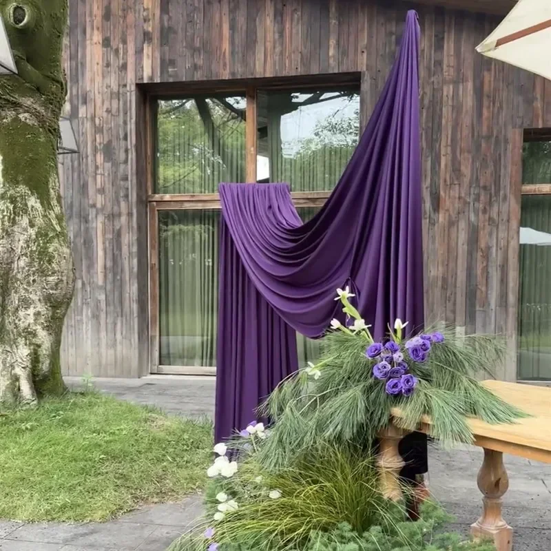 بلون غير شفاف النسيج DIY الزفاف زخرفة خلفية عيد ميلاد مهرجان المشهد الديكور النسيج الستار #3