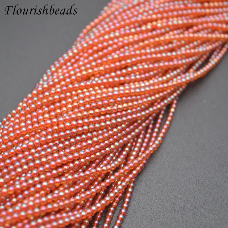 10strands 2mm Round Smooth Crystal Glass Loose Spacer Beads 24 Colors for DIY Necklace Bracelet Jewelry Making