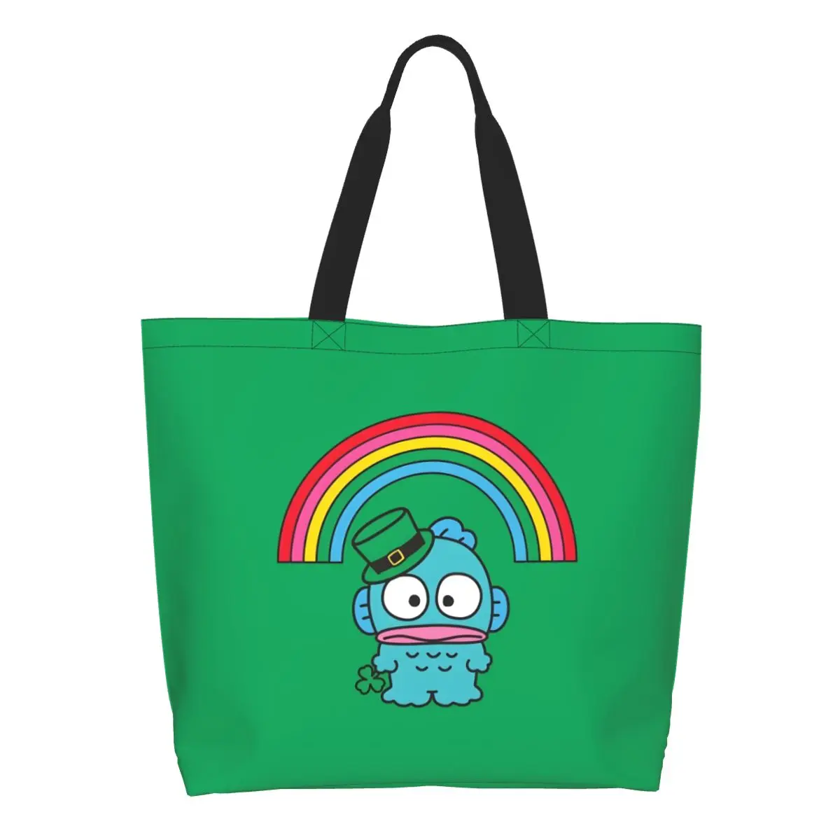 

Custom Cute Printed Hangyodon Tote Shopping Bags Portable Canvas Shoulder Shopper Cute Fish Handbag