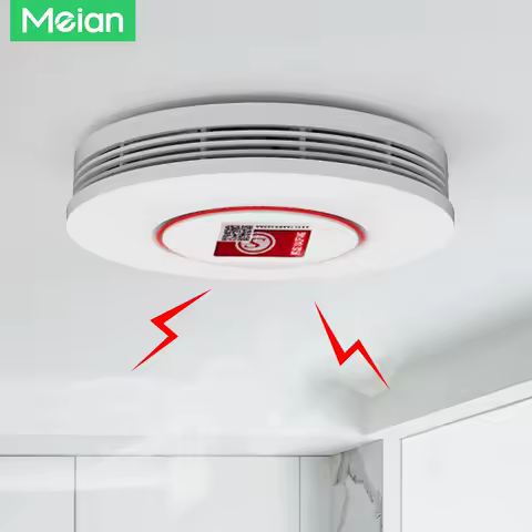 Meian Tuya Zigbee 연기 감지기 화재 예방 연기 감지기 화재 경보 홈 보안 시스템 스마트 라이프를위한 소방관 작업