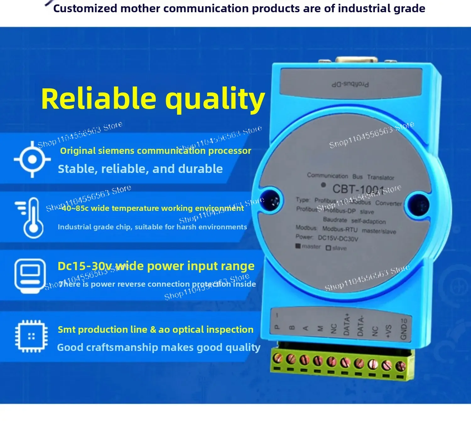 ​ ​ Profibus DP إلى Modbus RTU Gateway CBT 1001، محول بروتوكول RS485 للأتمتة الصناعية والاتصالات PLC ​ ​