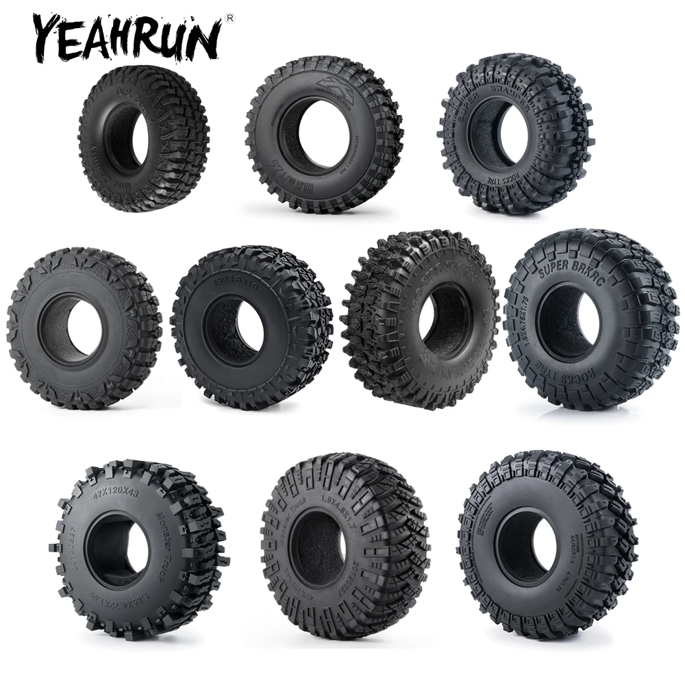 YEAHRUN 4 ชิ้น 1.9 นิ้วยางล้อยางยาง w/โฟมสําหรับ Axial SCX10 Capra TRX-4 D90 1/10 RC Crawler รถรถบรรทุกอะไหล่อัพเกรด