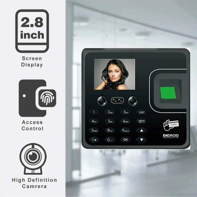 EN-F162 WiFi TCP|IP economic biometric face fingerprint time attendance dual camera face access control system