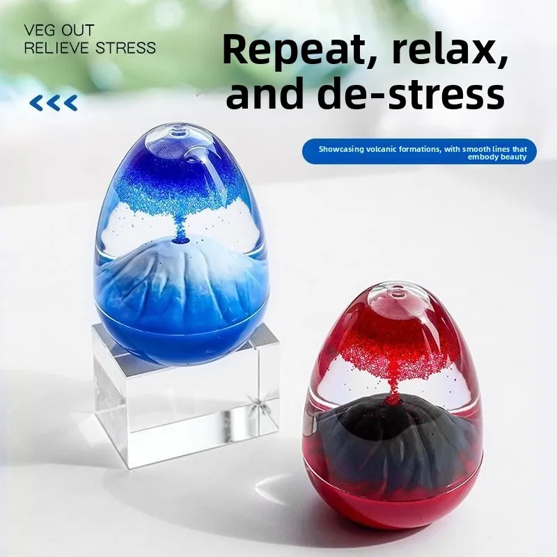Volcanic eruption decompression artifact oil leak hourglass creative tabletop ornament children's toys friends kitchen timer