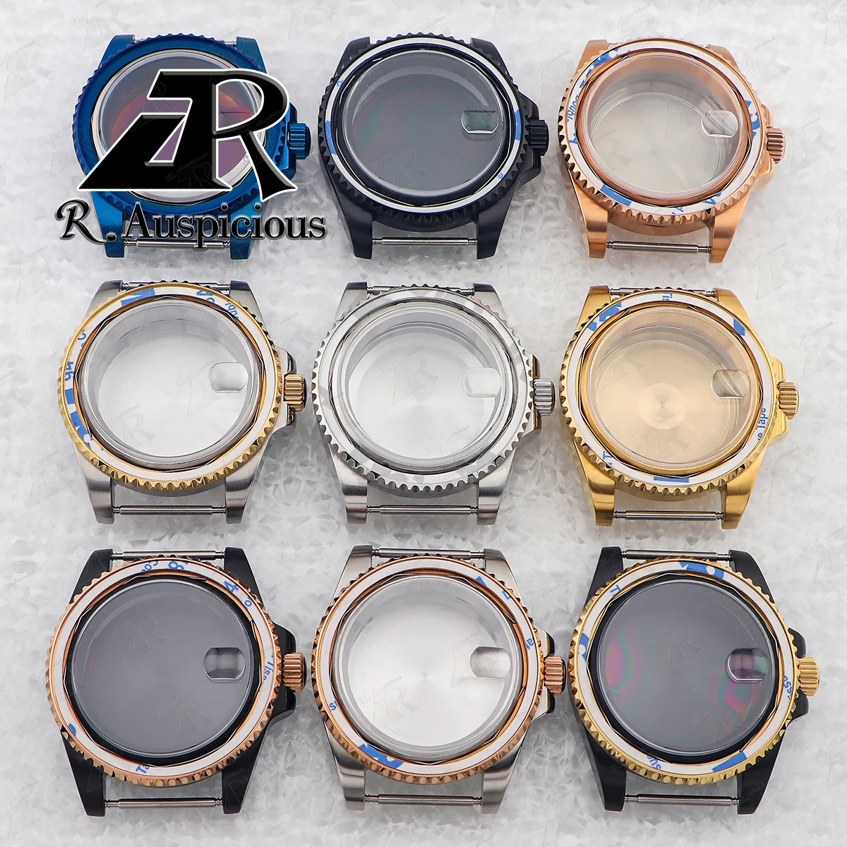

40mm Sapphire Glass Waterproof GMT SUB Yacht Watch Case Fit NH34 NH35 NH38 NH72 ETA2824 Movement Watches Replace Accessories
