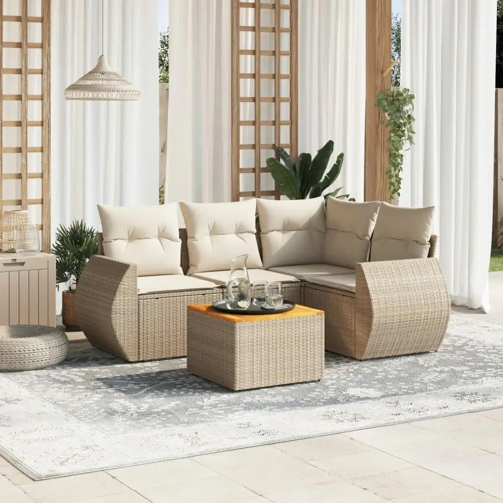 

Beige Outdoor Garden Sofa Set Stylish Comfortable Furniture for Patio Balcony Living Room