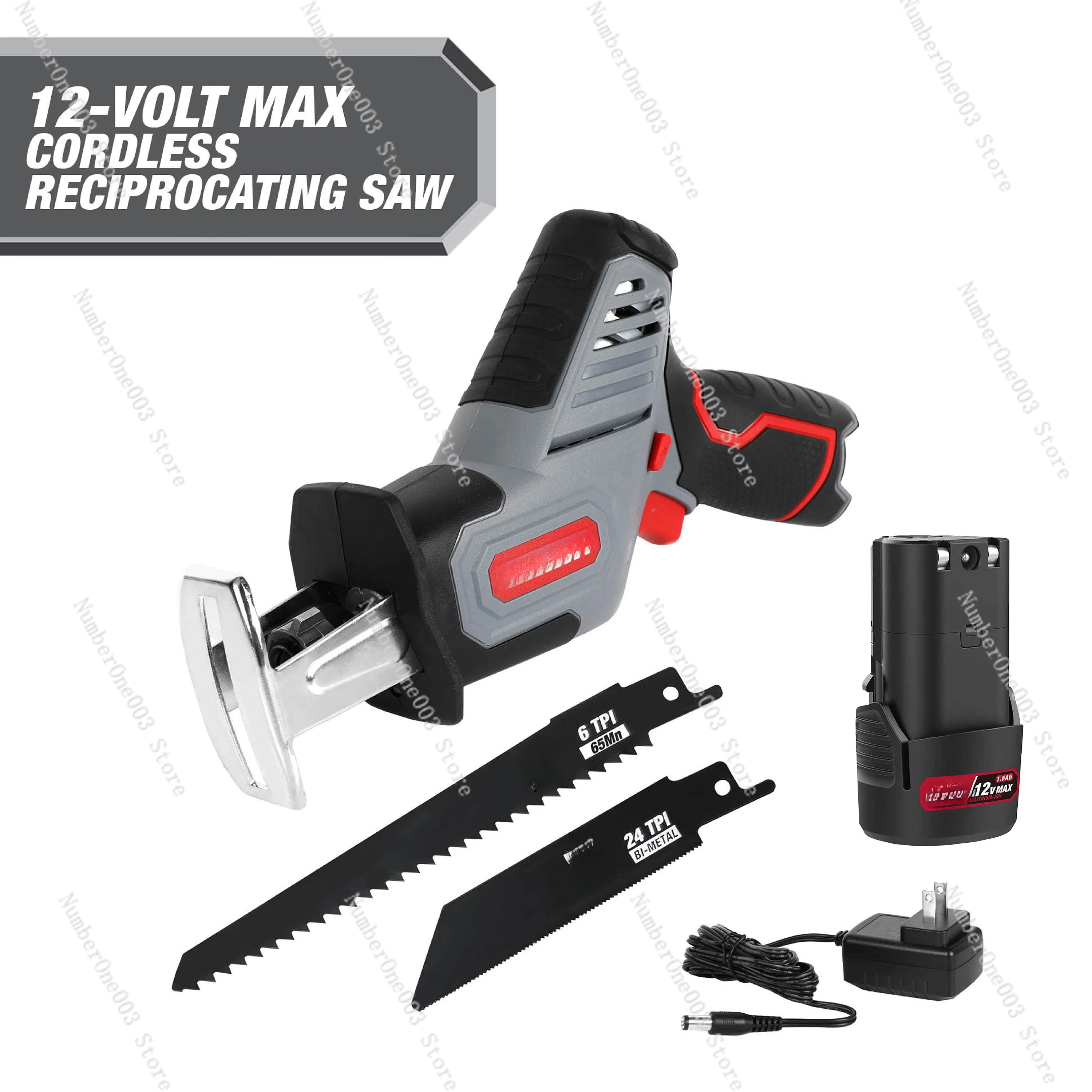 

Hyper Tough 12V Max Lithium-Ion Compact Reciprocating Saw with 1.5Ah Battery and Charger, 80005