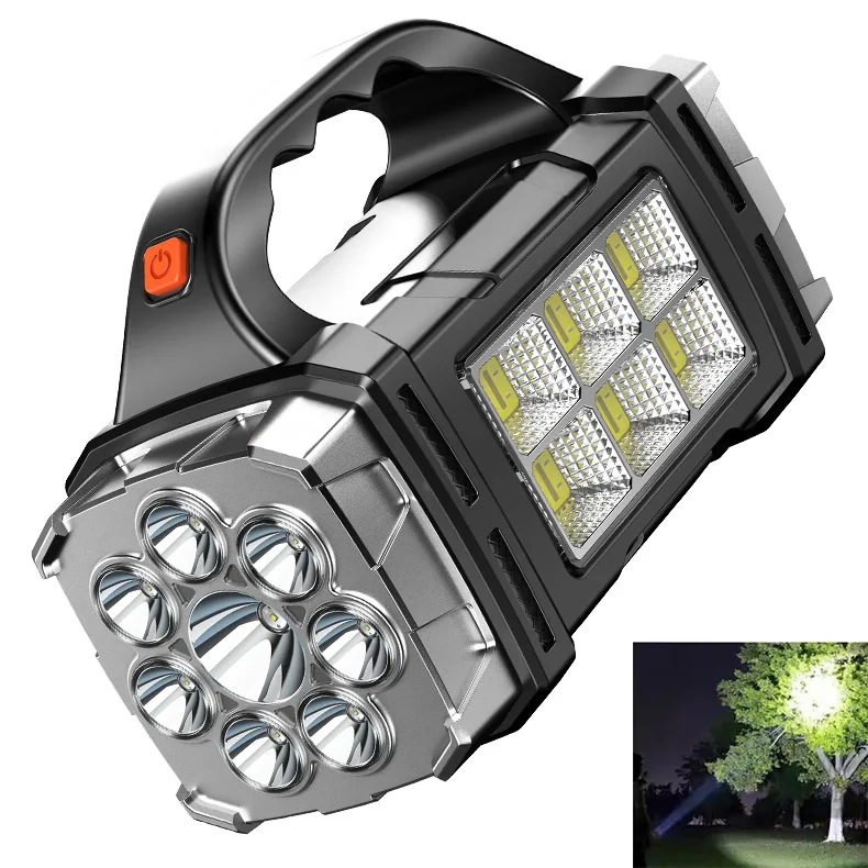 

Solar Dual Head Searchlight USB Rechargeable Spotlight Portable COB Work Light Outdoor Waterproof Camping Lantern Emergency Lamp