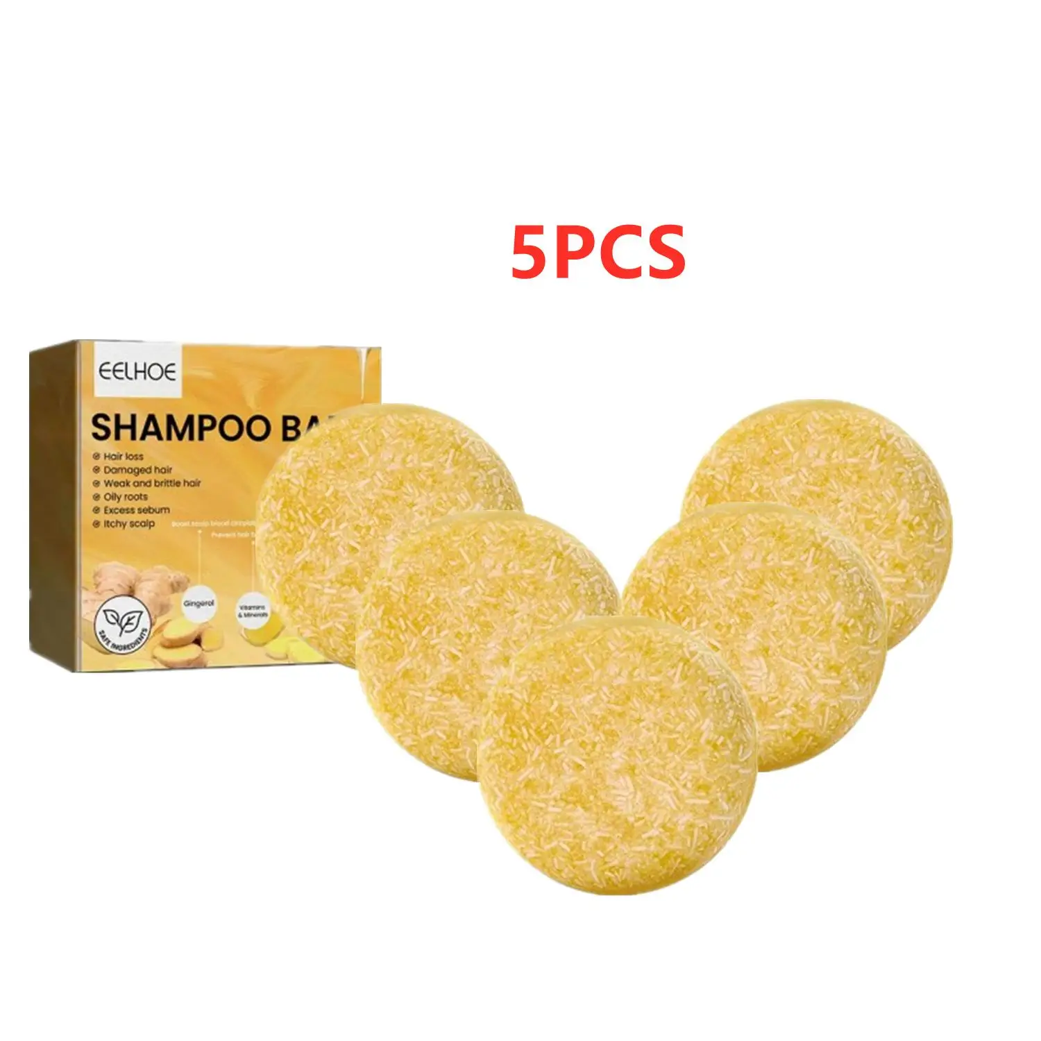 5PCS Ginger Shampoo Soap Anti-shedding Nursing Soap Shampoo Shampoo Soap Hair Follicle Repair Hair Care