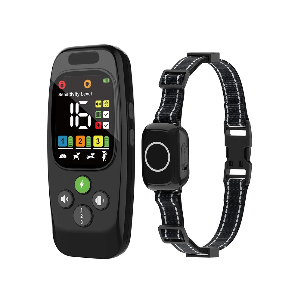 

Multifunctional dog training anti-barking collar biphasic communication display dog status 1000 meters dog trainer