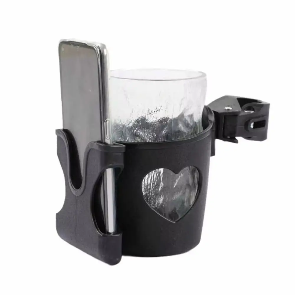 

Baby Stroller Water Cup Holder 2-in-1 Multi-function Milk Bottle Rack Baby Pram Black White Mobile Phone Holder
