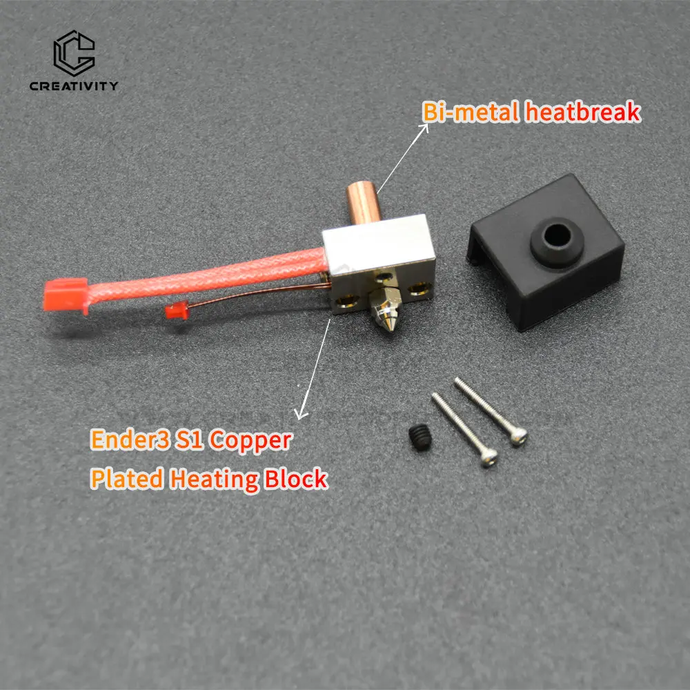 Neue Combo Kit für Ender3 S1 Standard Hohe Temperatur Upgrade Düse Wärme Block Kehle Wärme Stange Thermistor Kit