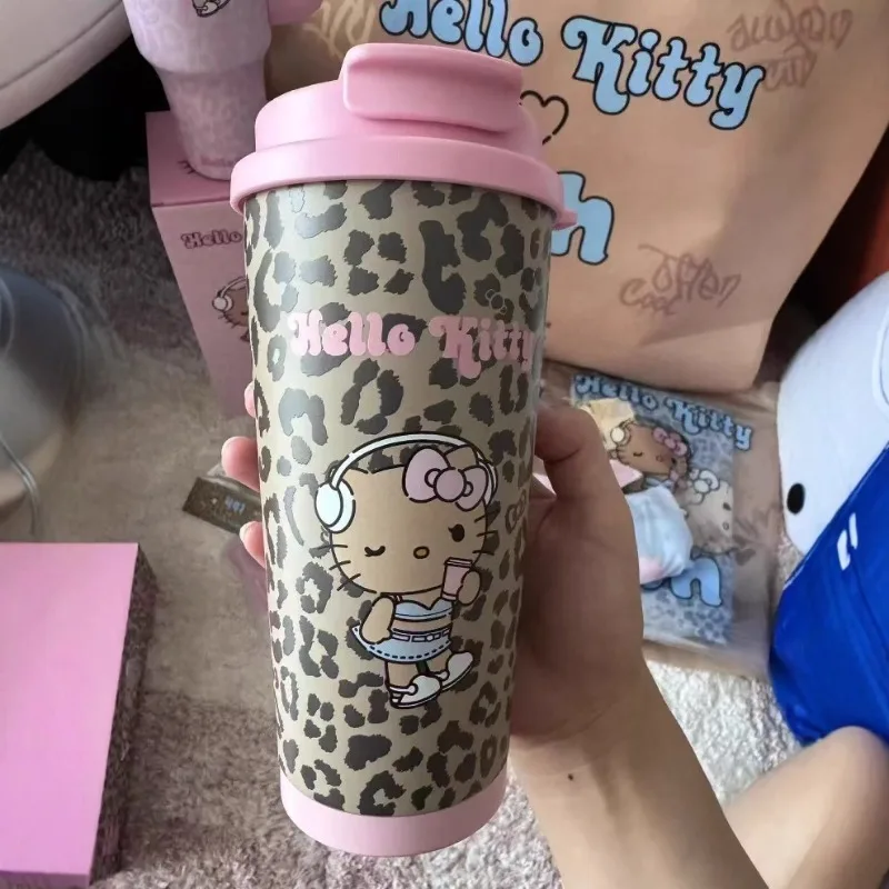 

500ml Hello Kitty Water Glass Cute Anime Versatile Fashion Car Supplies Large Capacity Desktop Toy Ornament Girl Gift Wholesale