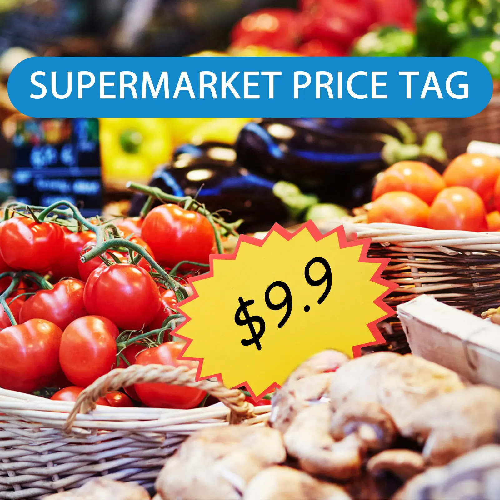 100Sheets Large Pop Price Tags Heavy-Duty Paperboard Advertising Signs for Retail Stores Supermarkets Restaurants Wedding