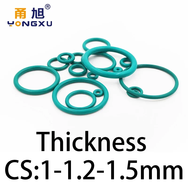 O-ring Thickness 1/1.2/1.5 mm CS Fluorinated Rubber FKM Temperature Resistant Sealing Complete Rubber Ring
