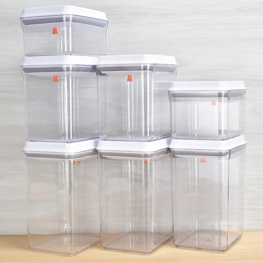 Food Grade Airtight Microwave Plastic Food Storage Container Red Dates Keeping Cereal Storage Container Set