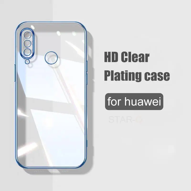 Funda transparente de parachoques chapado de lujo para Huawei P30 Lite P20 P40 P50 Pro Mate 20 P 30 funda trasera transparente de silicona P30lite