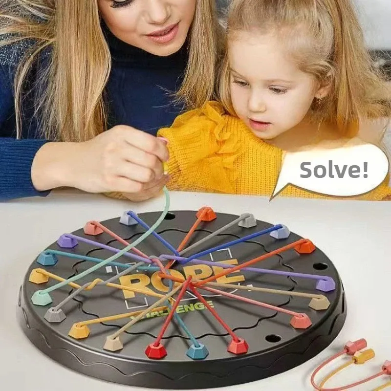 ~1pc Rope Tangle Challenge, Educational Toy for Kids, Logic & Focus Enhancing, Perfect for Interactive Parent-Child Activities