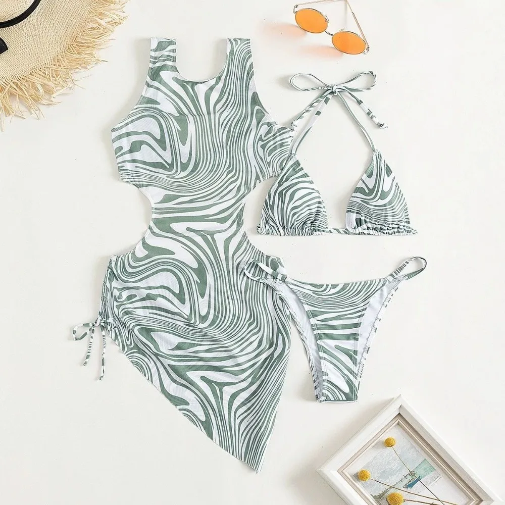 Printed Bikini Clear Fashionable Women's Princess Style Beach Surfing Sexy Tight Fitting High Elasticity One-piece Swimsuit