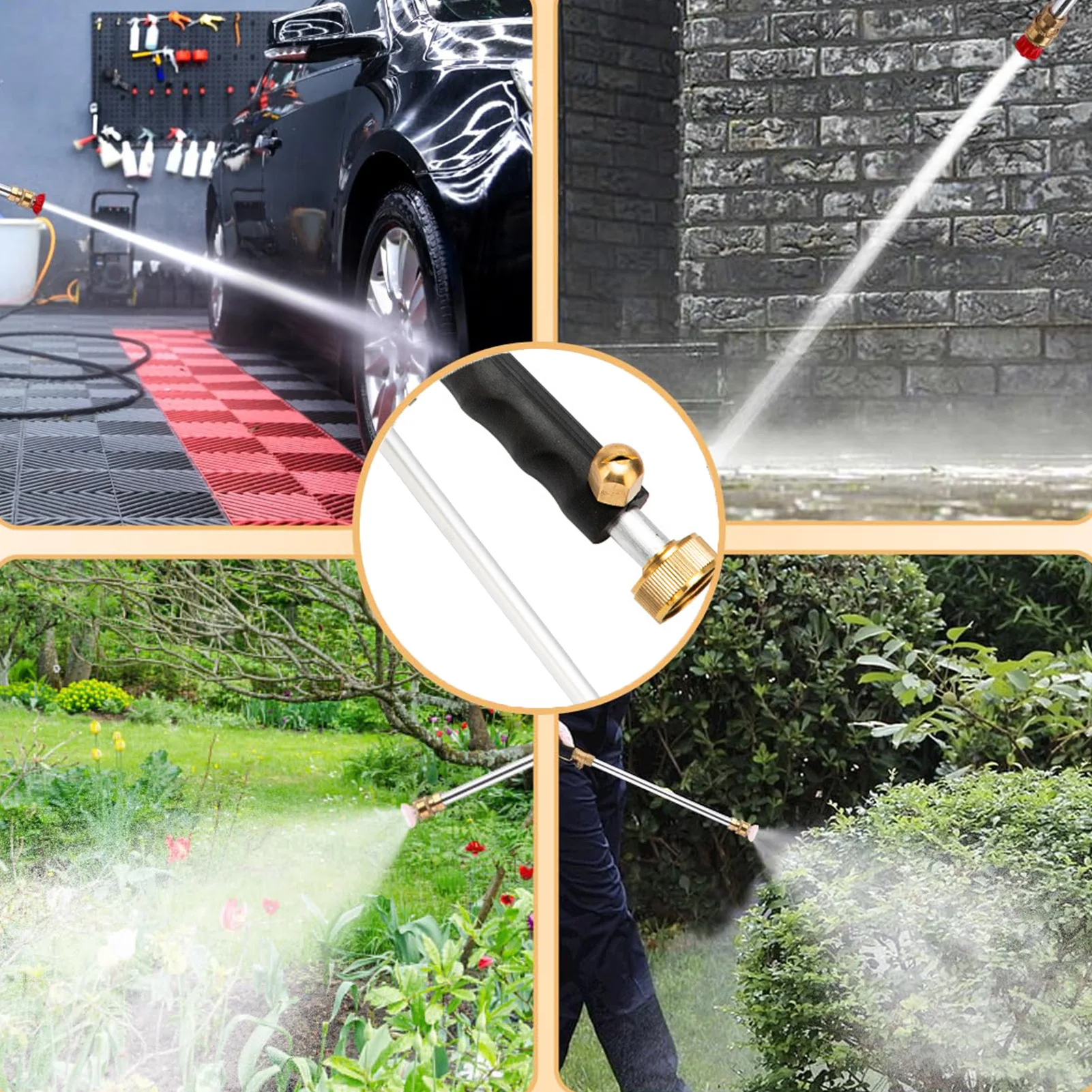 High Pressure Hose Nozzle for Car Effortless Cleaning Professional Anti-leak and Anti-rust Washer Suitable for House Window