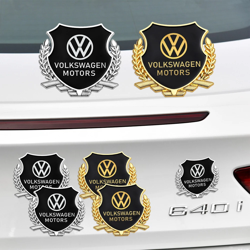 1pc Car 3D Metal Emblem Design Body Window Decor Sticker For VW Jetta Golf Beetle CC EOS GTI R32 MK4 4 motion MTM Auto Styling