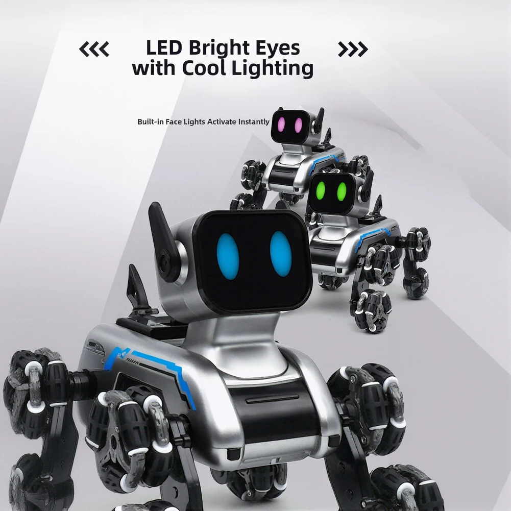 

Remote Control Robot Dog With Stunts Music And LED Lights Dual Control Intelligent Remote-controlled Robotic Dog Machine Dog