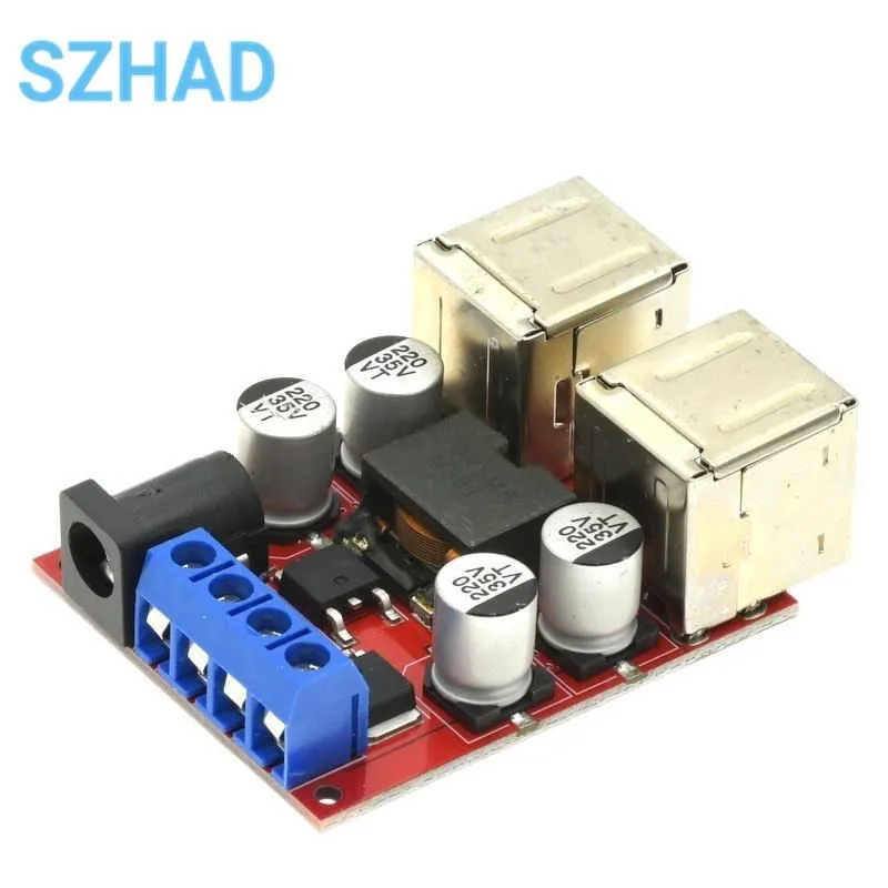 DC-DC Vehicle Charging Board, 8V-35V a 5V 8A Fonte de Alimentação, Módulo de Despressurização, 4 Port USB Output Mobile Charger