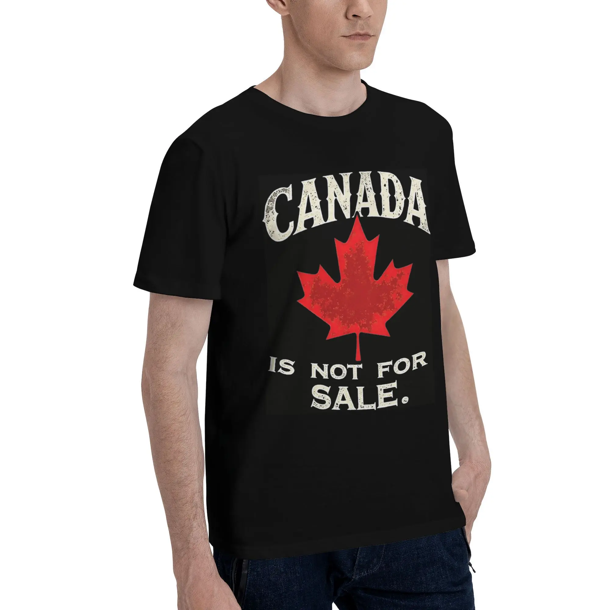 Men Elbows Up Canada Is Not For Sale T Shirts  Cotton Clothing Beach Short Sleeve T-Shirt O Neck Trendy Cool Tee Shirt Plus Size