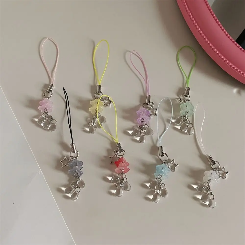 

Phone Lanyard Y2k Phone Charm Phonestraps Beaded Keychain Star Jellyfish Pendant Handmade Glass Phone Chain Strap Car Key Holder