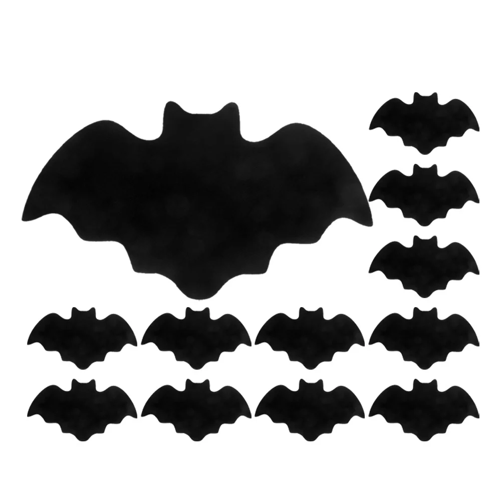 

16Pcs Halloween Bat Placemats Black Felt Gothic Table Mats Halloween Party Dining Table Decor Spider Web Placemats