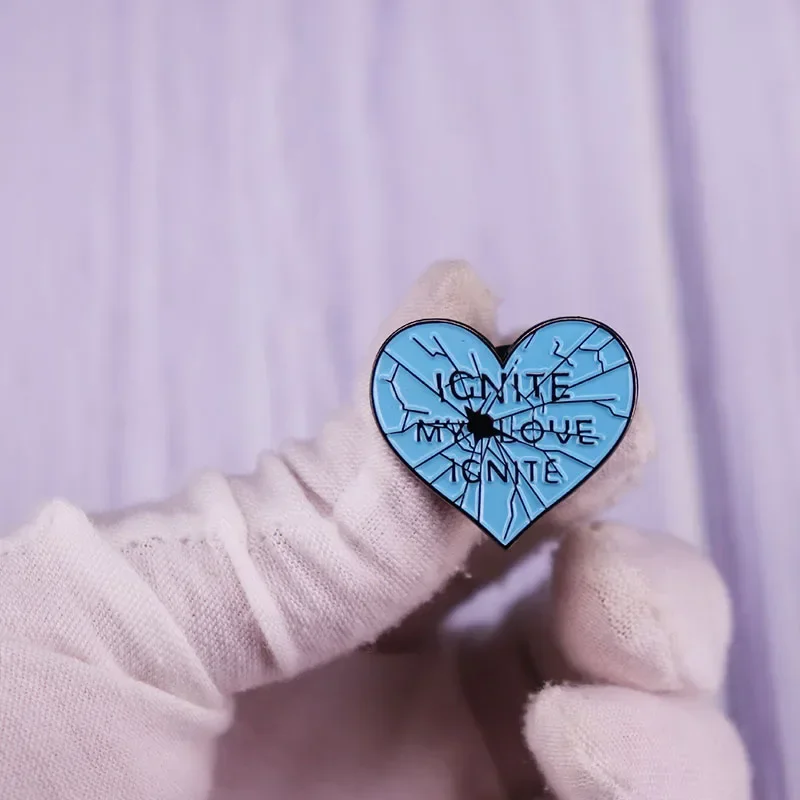 Ignite My Love Enamel Pin young adult book Shatter Me series Brooch Literature Bookish Badge for backpacks view 5