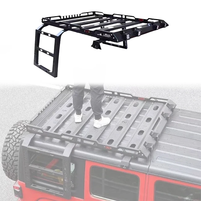 

4x4 Car Offroad Accessories Car Steel Aluminum Cargo Carrier Roof Rack for Jeep Wrangler JK 2007-2017