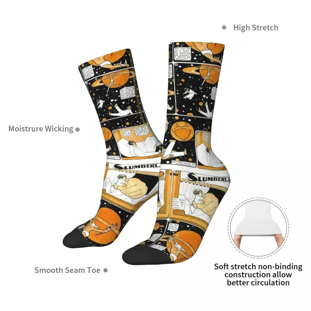 Little Nemo In Slumberland Full Page Comic (Mercury And Saturn) Socks Harajuku Stockings All Season Long Socks for Unisex Gifts