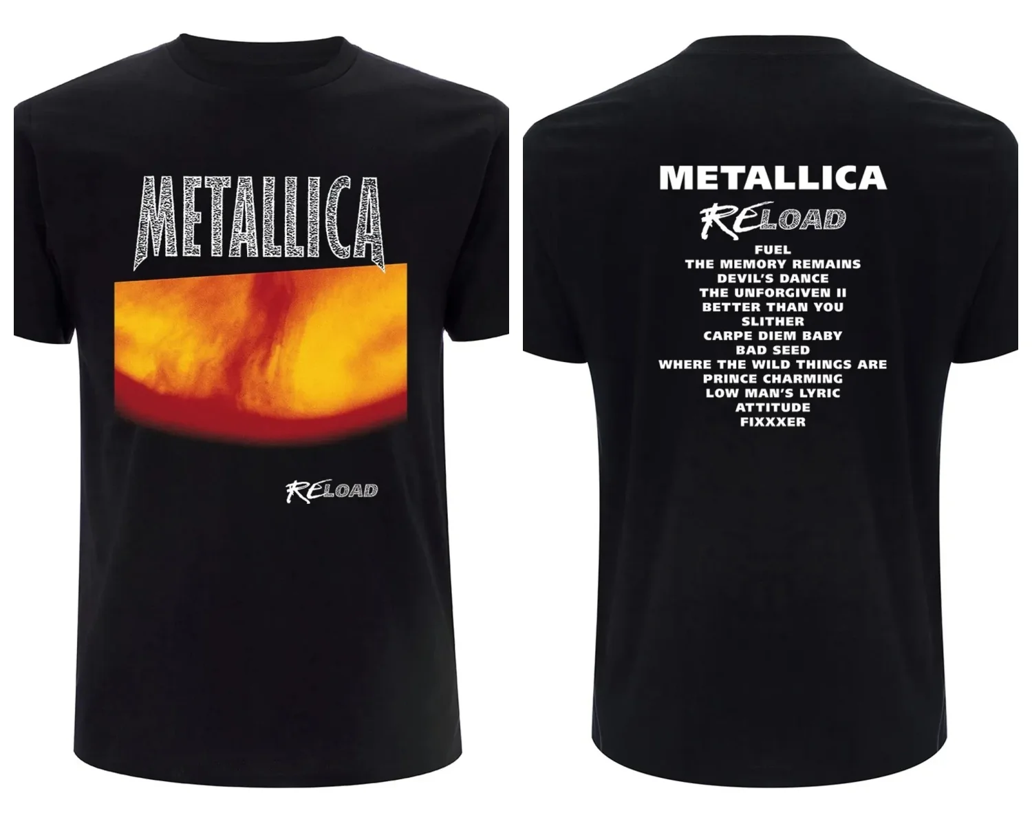 Metallica Reload Album Vintage T-Shirt für Männer und Frauen, Sommer, 100 % Baumwolle, Gothic, hochwertiges, kurzärmeliges T-Shirt, Streetwear – Detail 2