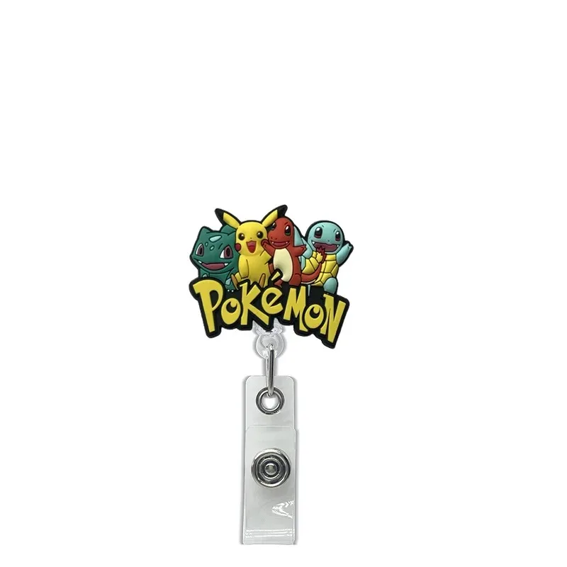 Pokemon Retractable ID Lanyard Cartoon Pikachu Gengar Badge Reel Name Tag Card Holder Clip Easy To Pull Buckle Accessories - view 5