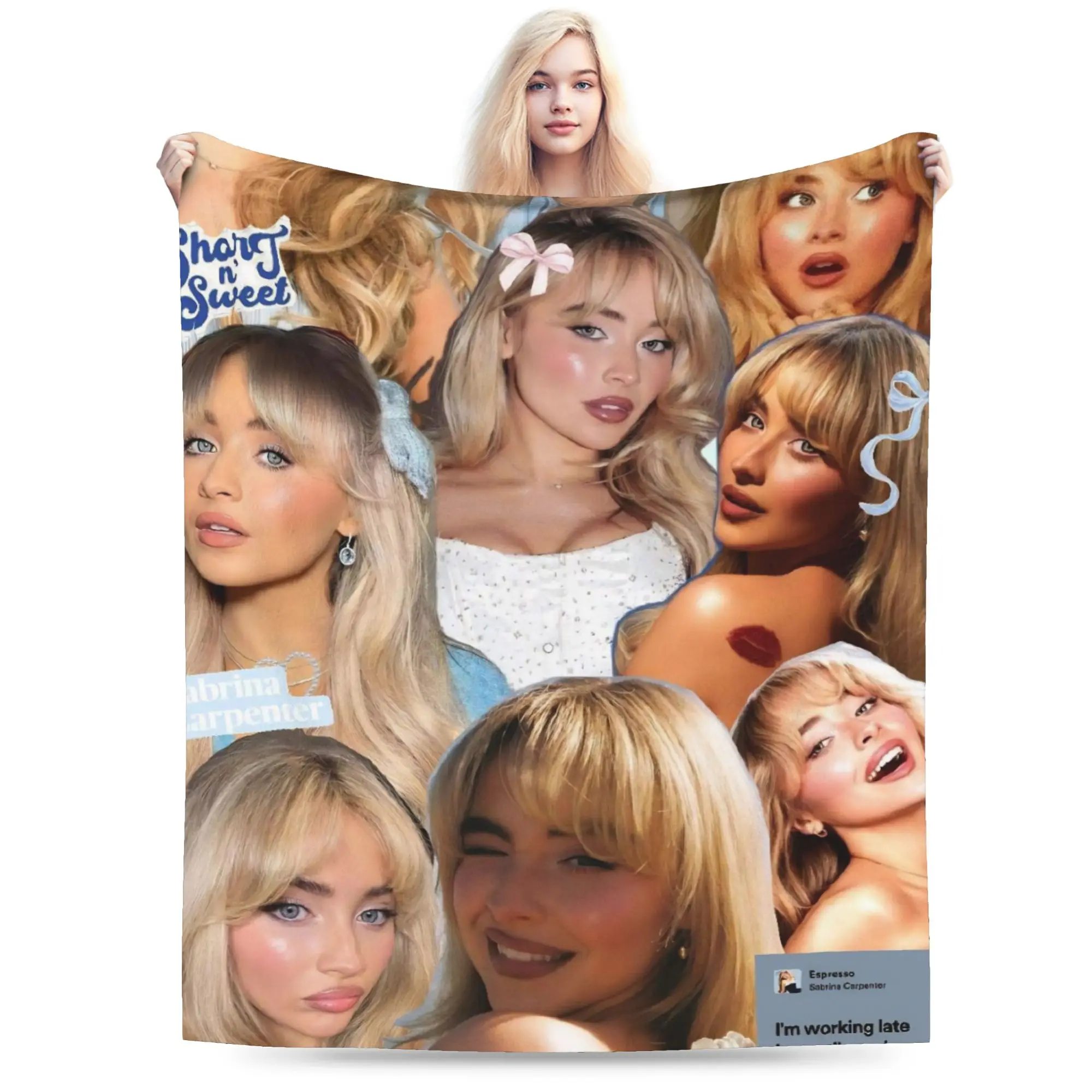 

Одеяло Sabrina Carpenter, фланелевое текстильное декоративное многофункциональное легкое тонкое одеяло для дома, дорожное одеяло