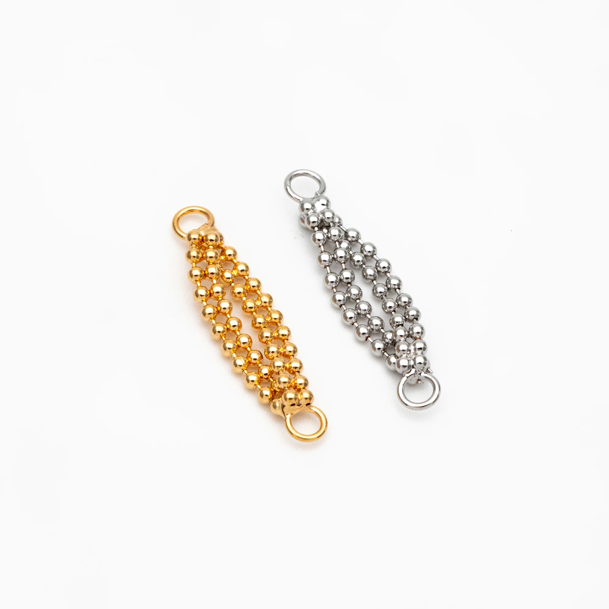 

10pcs Gold/ Silver Tone Earring Chain Charm, 18K Real Gold/ Rhodium plated Brass, Earring Chain Connectors (GB-4392)