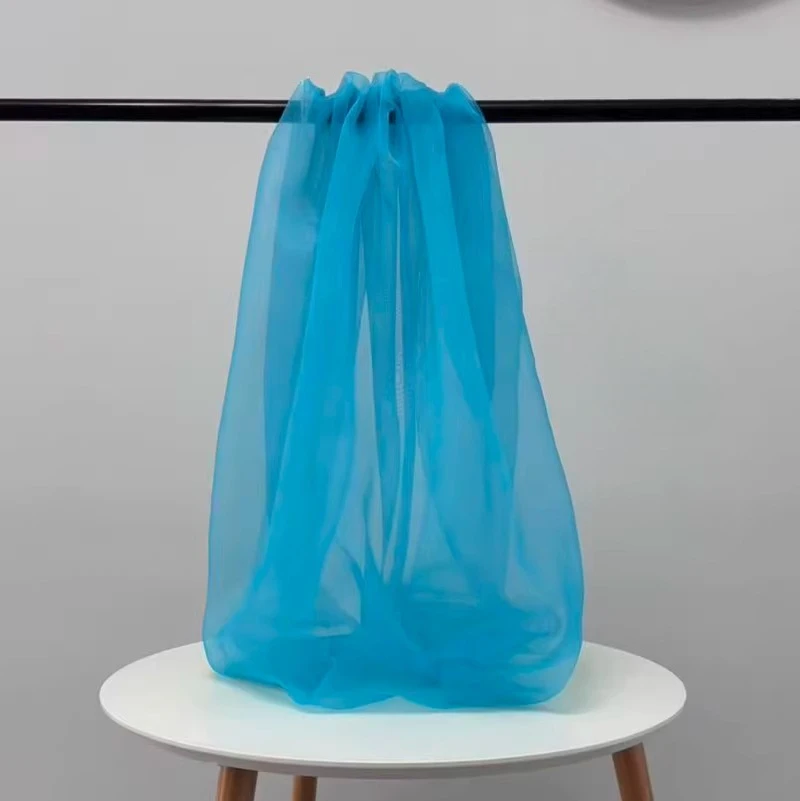 5 m/Lot Organza-Stoff mit hoher Dichte für Hochzeitskleider, Seidenimitat-Stoff, DIY handgefertigte Accessoires, transparentes Garn – Detail 14