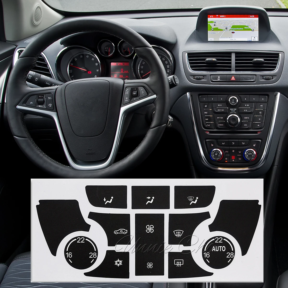 Per Opel Mokka adesivi per accessori interni Vauxhall da 2013 a 2017 decalcomanie di riparazione dei pulsanti per Buick Encore Verano AC Panel