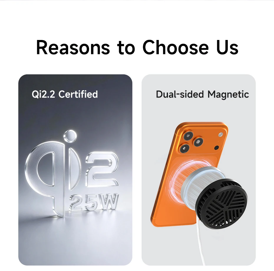 Hagibis Dual-Sided Magnetic Wireless Charger Qi2 25W