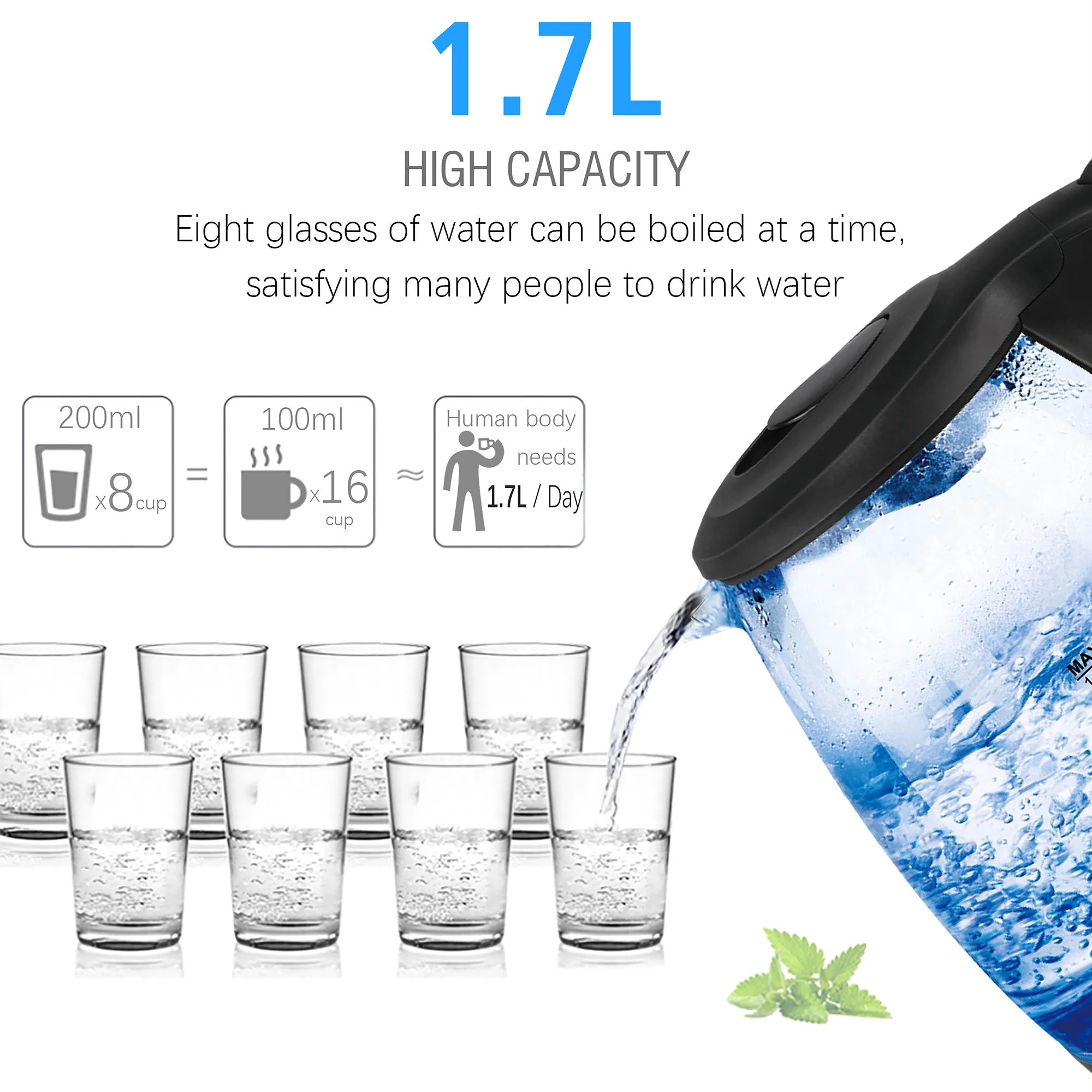 Sonifer 1.7L czajnik elektryczny szklany urządzenia kuchenne inteligentny czajnik gwizdek czajnik Samovar herbata termo Pot prezent SF2061