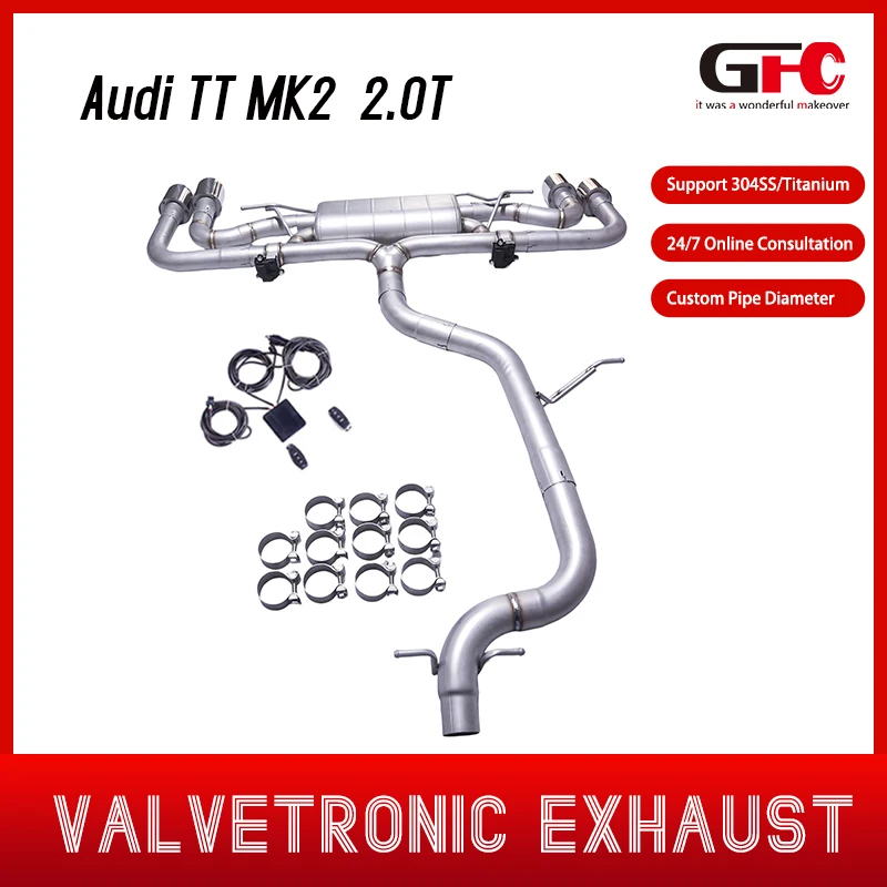 

Выхлопная система Audi TT MK2 2.0T из нержавеющей стали GFC High Performance 304, нержавеющая сталь 2007 г.