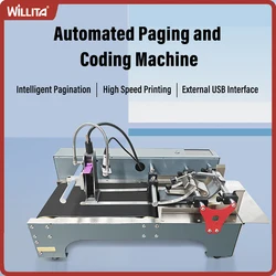 Willita S4 Automatic Bag Card Paging Machine Conveyor Belt Paging Machine With TIJ Inkjet Printer for Date Logo Code Printing