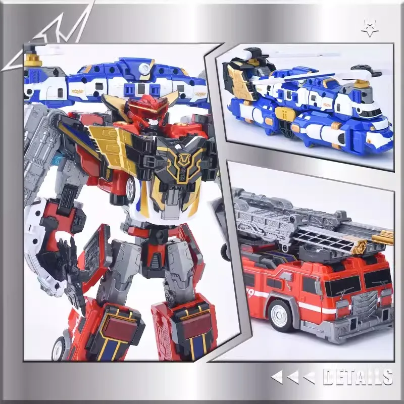 4 in 1 Tobot GIANT JUSTICE V Transform Combined Mecha Robot TOBOT 4-STAGE Emergency Combination Mecha Deform Vehicle Figures Toy